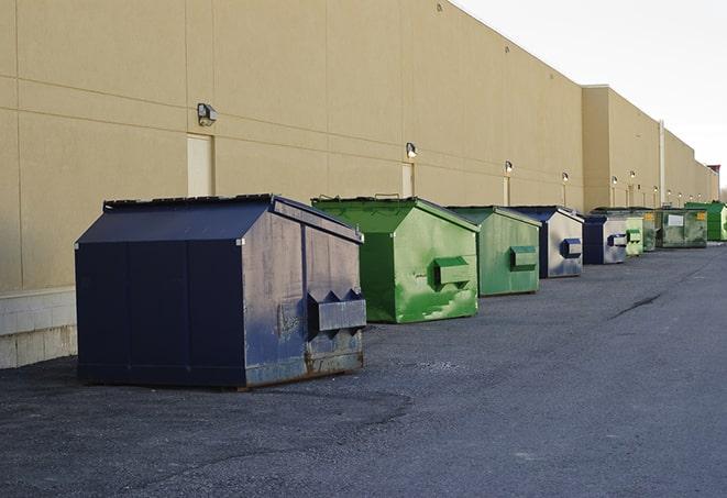 metallic dumpster units staged for construction garbage in Coupeville